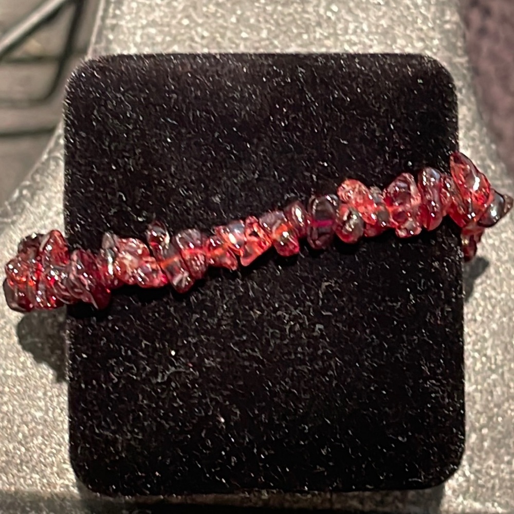 Garnet Stone Bracelet (6 1/4” length)